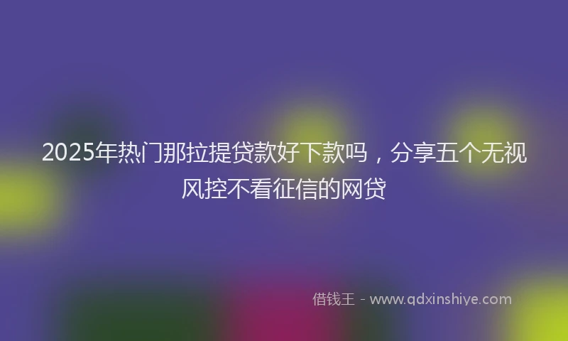2025年热门那拉提贷款好下款吗，分享五个无视风控不看征信的网贷