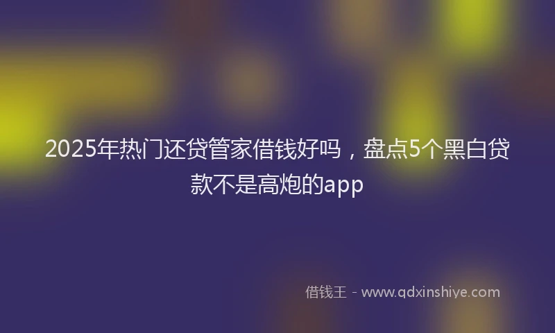 2025年热门还贷管家借钱好吗，盘点5个黑白贷款不是高炮的app