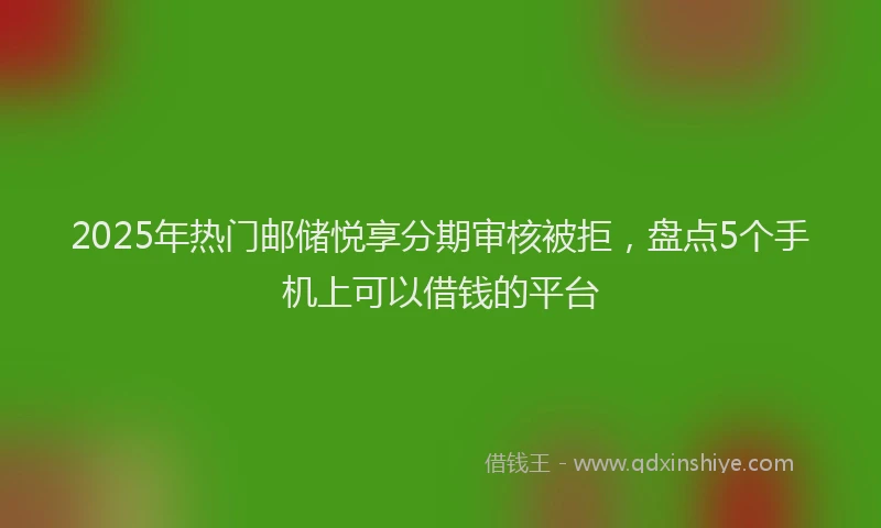 2025年热门邮储悦享分期审核被拒，盘点5个手机上可以借钱的平台