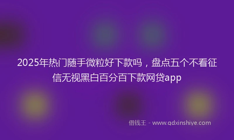 2025年热门随手微粒好下款吗，盘点五个不看征信无视黑白百分百下款网贷app