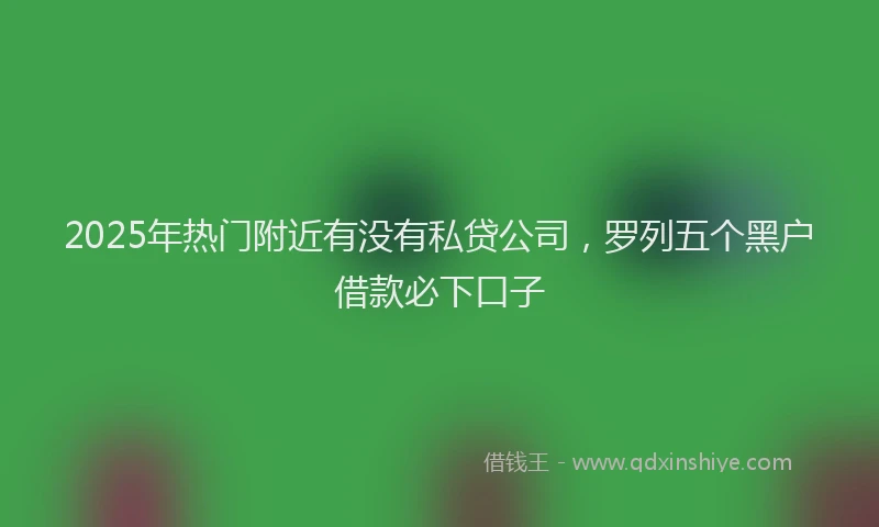 2025年热门附近有没有私贷公司，罗列五个黑户借款必下口子