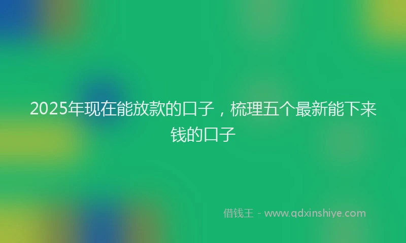 2025年现在能放款的口子，梳理五个最新能下来钱的口子