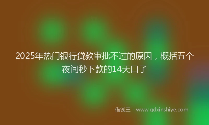 2025年热门银行贷款审批不过的原因，概括五个夜间秒下款的14天口子