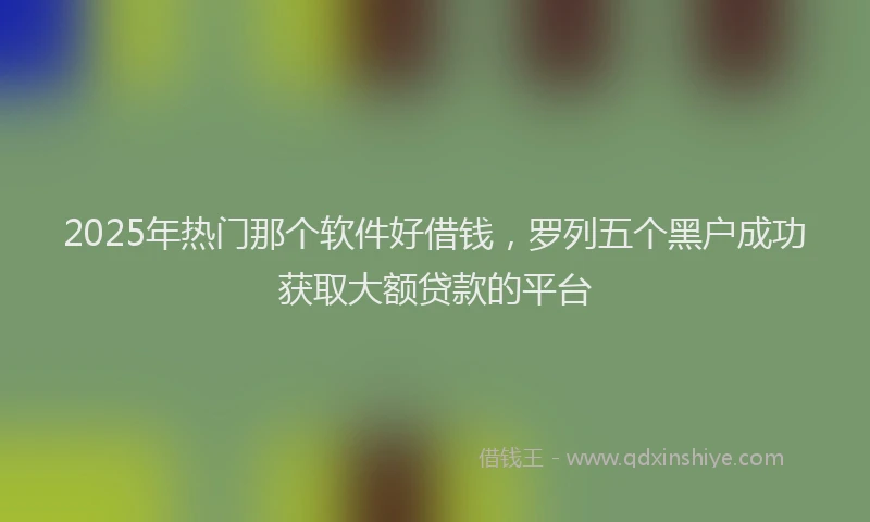 2025年热门那个软件好借钱，罗列五个黑户成功获取大额贷款的平台