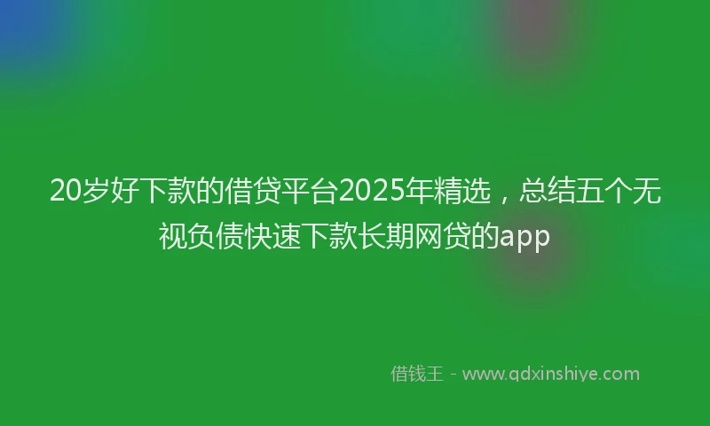 20岁好下款的借贷平台2025年精选，总结五个无视负债快速下款长期网贷的app