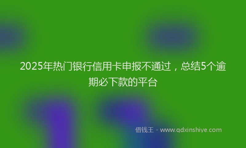2025年热门银行信用卡申报不通过，总结5个逾期必下款的平台