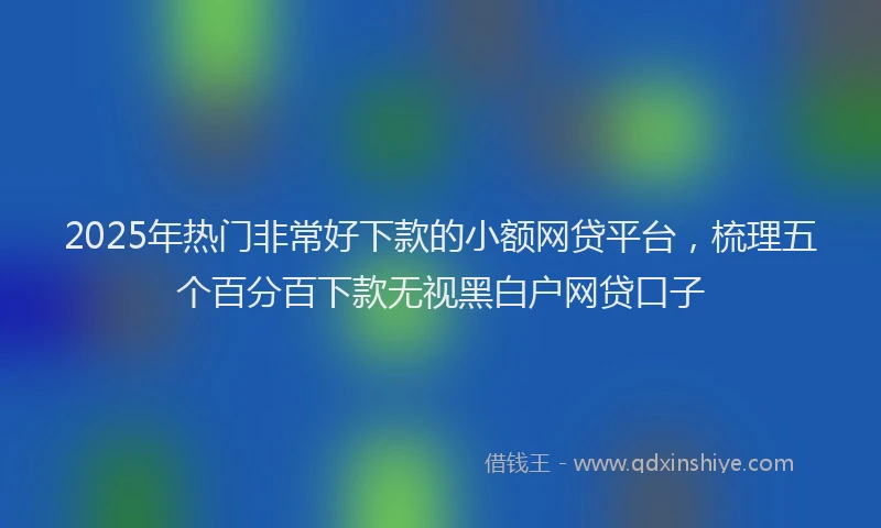 2025年热门非常好下款的小额网贷平台，梳理五个百分百下款无视黑白户网贷口子