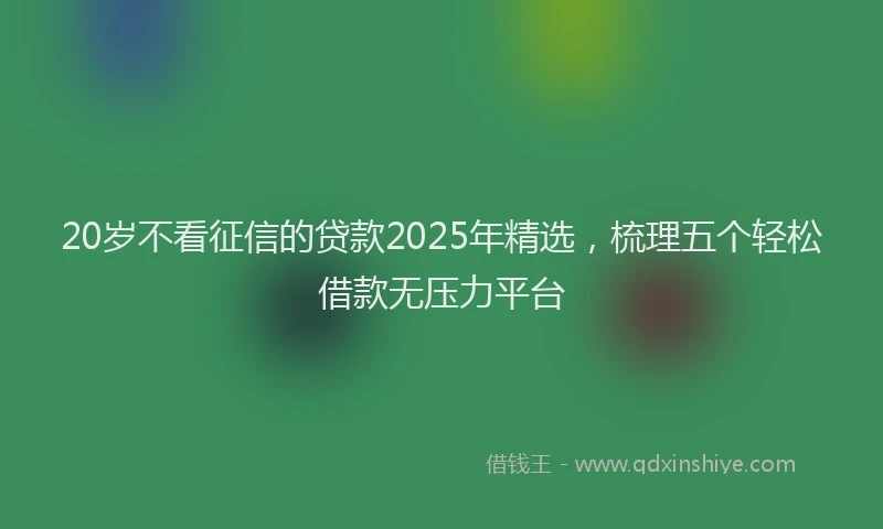 20岁不看征信的贷款2025年精选，梳理五个轻松借款无压力平台
