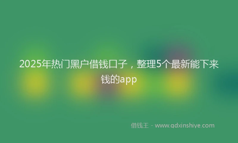 2025年热门黑户借钱口子，整理5个最新能下来钱的app
