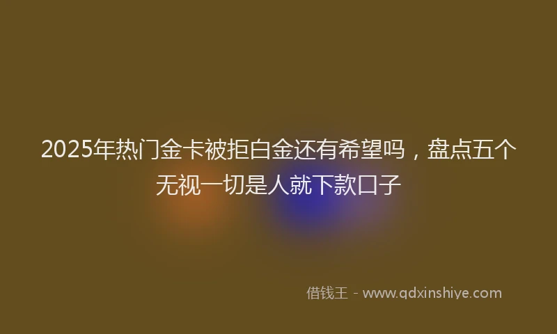 2025年热门金卡被拒白金还有希望吗，盘点五个无视一切是人就下款口子