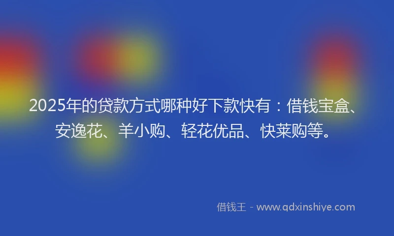 2025年的贷款方式哪种好下款快有：借钱宝盒、安逸花、羊小购、轻花优品、快莱购等。