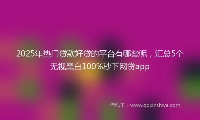 2025年热门贷款好贷的平台有哪些呢，汇总5个无视黑白100%秒下网贷app