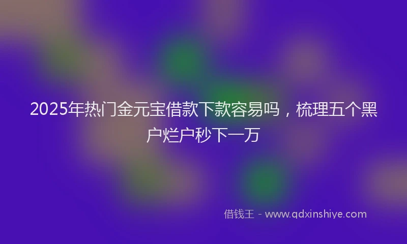 2025年热门金元宝借款下款容易吗，梳理五个黑户烂户秒下一万