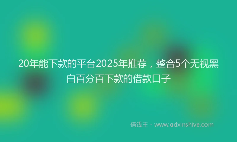 20年能下款的平台2025年推荐，整合5个无视黑白百分百下款的借款口子