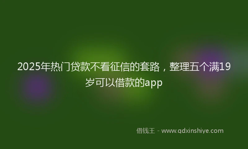 2025年热门贷款不看征信的套路，整理五个满19岁可以借款的app