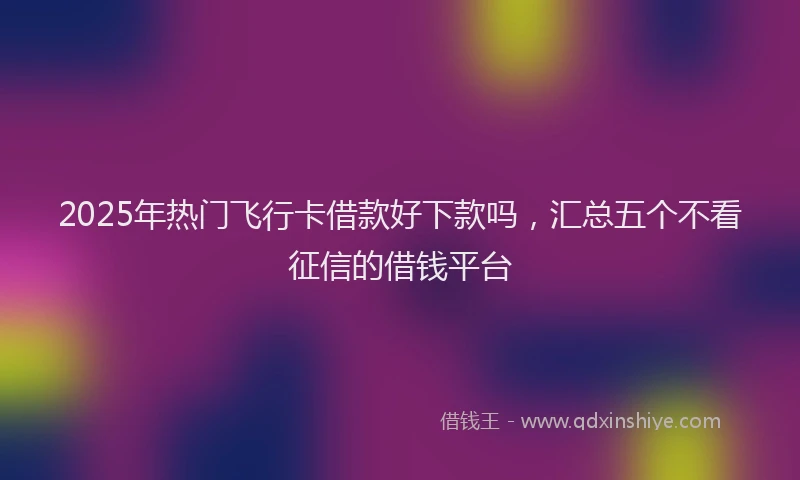 2025年热门飞行卡借款好下款吗，汇总五个不看征信的借钱平台