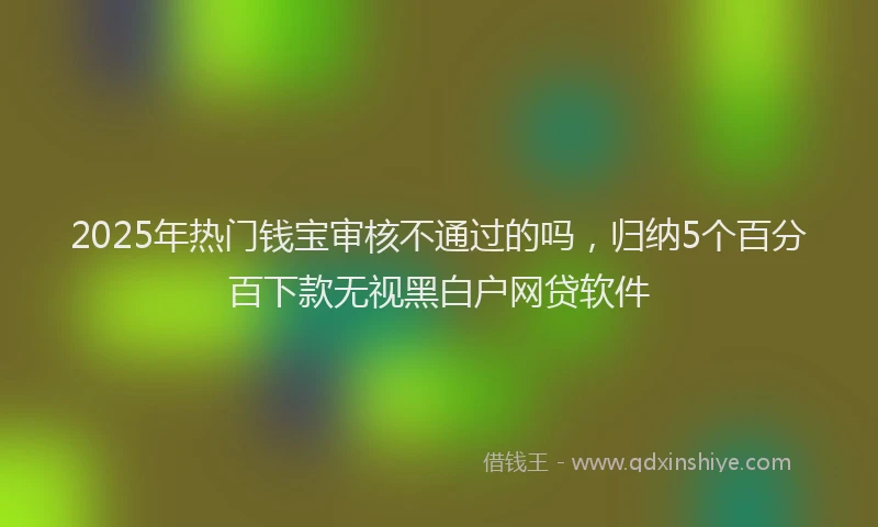 2025年热门钱宝审核不通过的吗，归纳5个百分百下款无视黑白户网贷软件