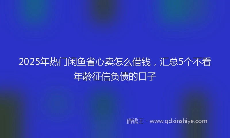 2025年热门闲鱼省心卖怎么借钱，汇总5个不看年龄征信负债的口子