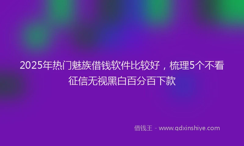 2025年热门魅族借钱软件比较好，梳理5个不看征信无视黑白百分百下款
