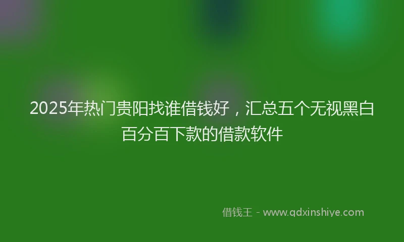 2025年热门贵阳找谁借钱好，汇总五个无视黑白百分百下款的借款软件