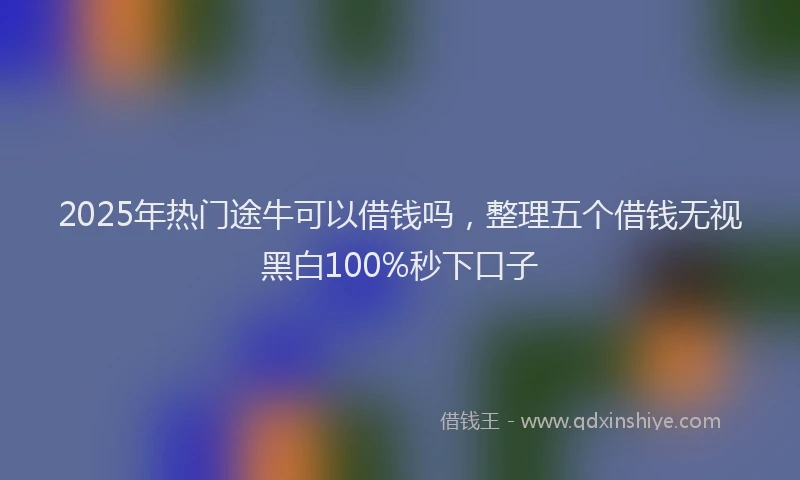 2025年热门途牛可以借钱吗，整理五个借钱无视黑白100%秒下口子