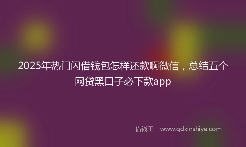 2025年热门闪借钱包怎样还款啊微信，总结五个网贷黑口子必下款app