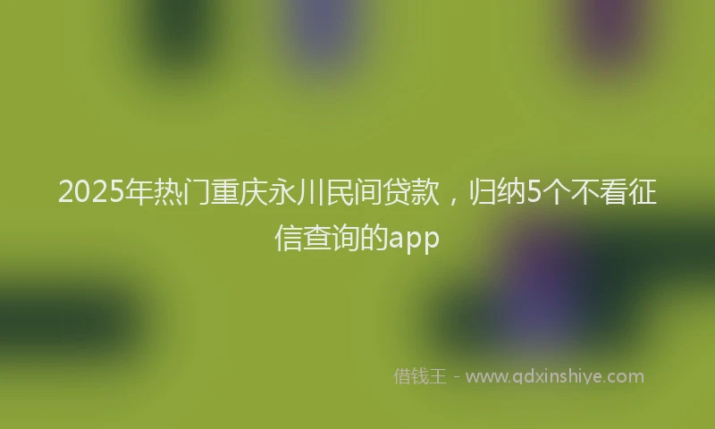 2025年热门重庆永川民间贷款，归纳5个不看征信查询的app