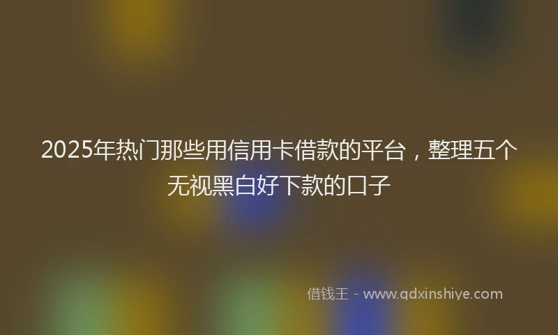 2025年热门那些用信用卡借款的平台，整理五个无视黑白好下款的口子