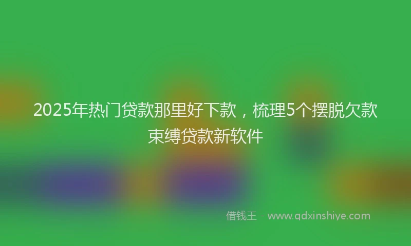 2025年热门贷款那里好下款，梳理5个摆脱欠款束缚贷款新软件