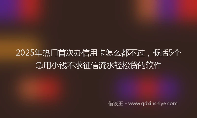 2025年热门首次办信用卡怎么都不过，概括5个急用小钱不求征信流水轻松贷的软件