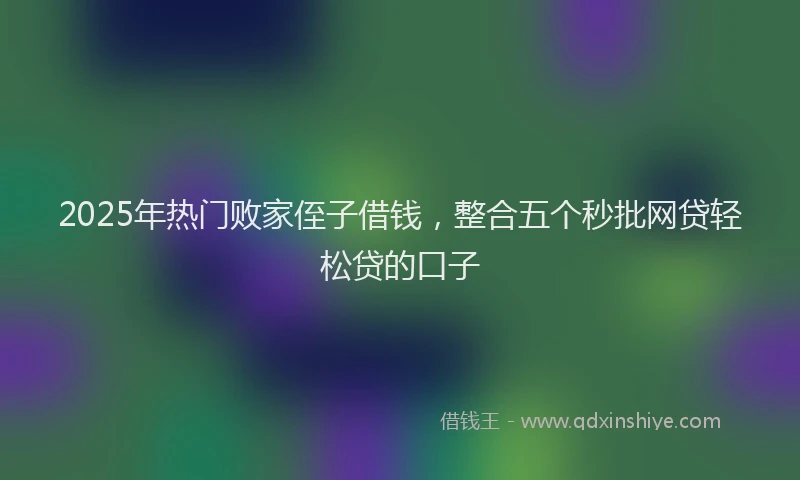 2025年热门败家侄子借钱，整合五个秒批网贷轻松贷的口子