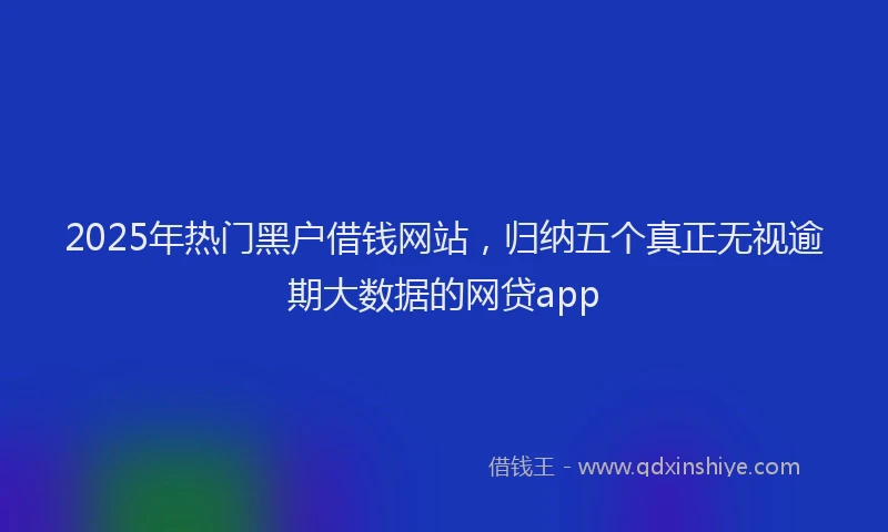2025年热门黑户借钱网站，归纳五个真正无视逾期大数据的网贷app