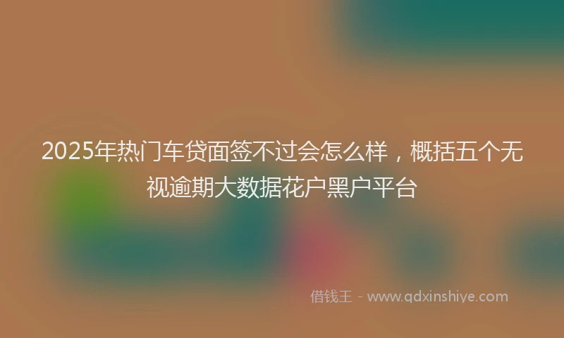 2025年热门车贷面签不过会怎么样，概括五个无视逾期大数据花户黑户平台