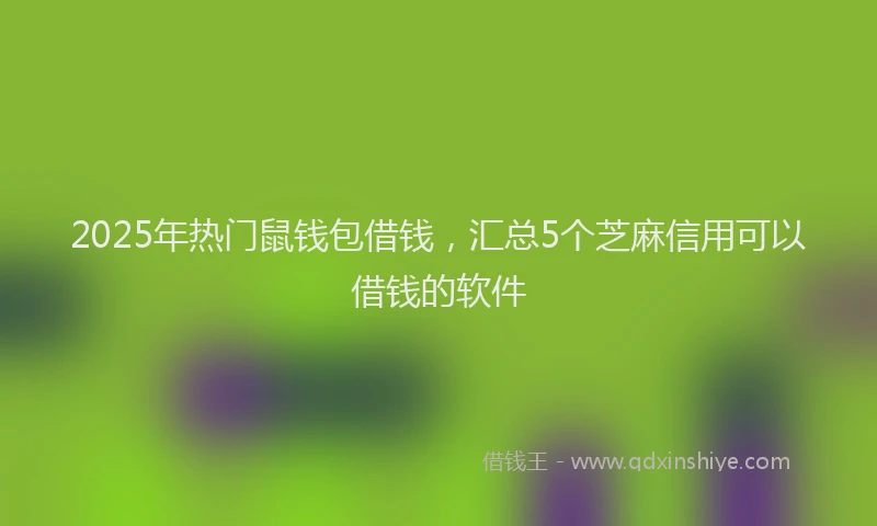 2025年热门鼠钱包借钱，汇总5个芝麻信用可以借钱的软件