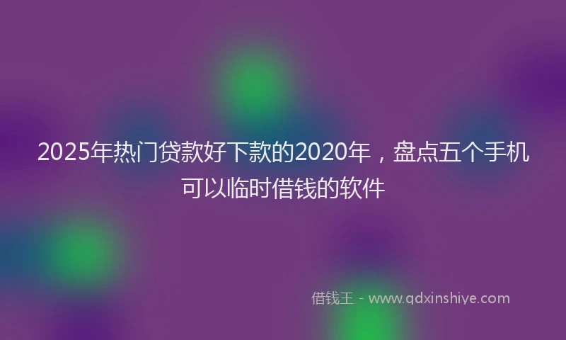 2025年热门贷款好下款的2020年，盘点五个手机可以临时借钱的软件