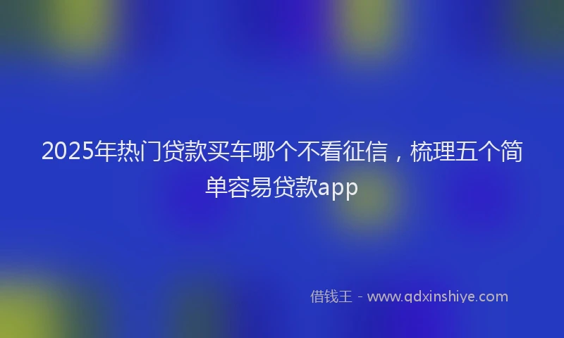 2025年热门贷款买车哪个不看征信，梳理五个简单容易贷款app