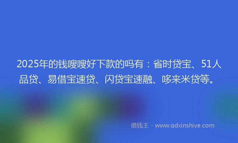 2025年的钱嗖嗖好下款的吗有：省时贷宝、51人品贷、易借宝速贷、闪贷宝速融、哆来米贷等。