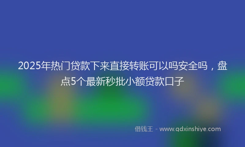2025年热门贷款下来直接转账可以吗安全吗，盘点5个最新秒批小额贷款口子