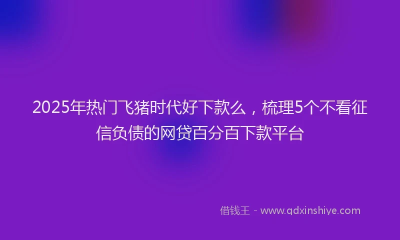 2025年热门飞猪时代好下款么，梳理5个不看征信负债的网贷百分百下款平台