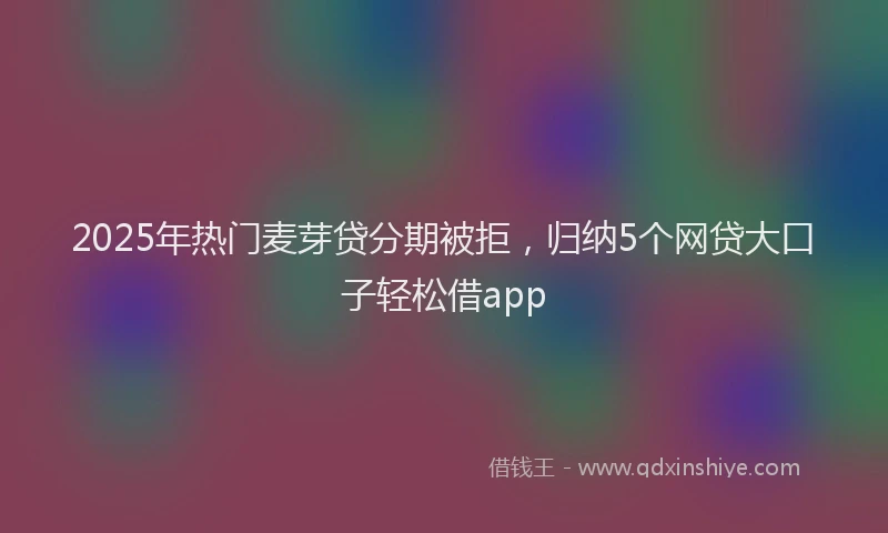 2025年热门麦芽贷分期被拒，归纳5个网贷大口子轻松借app