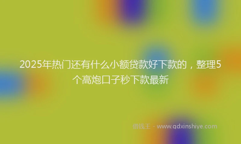 2025年热门还有什么小额贷款好下款的，整理5个高炮口子秒下款最新