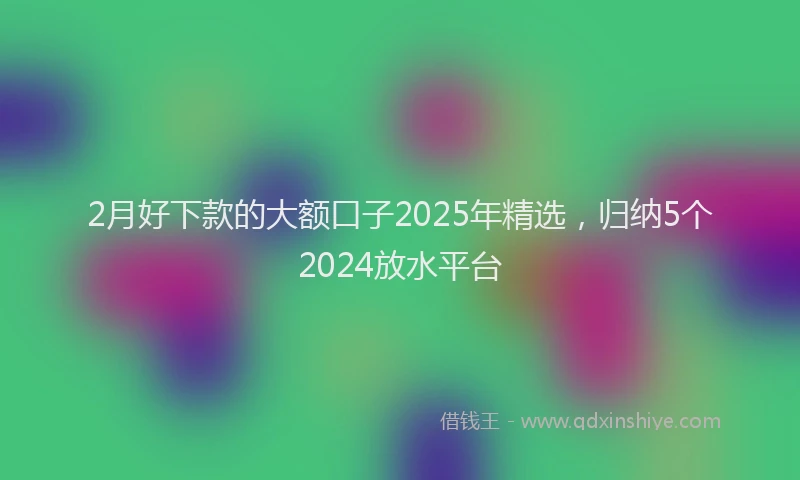 2月好下款的大额口子2025年精选，归纳5个2024放水平台