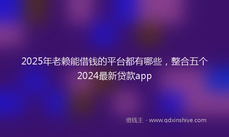 2025年老赖能借钱的平台都有哪些，整合五个2024最新贷款app