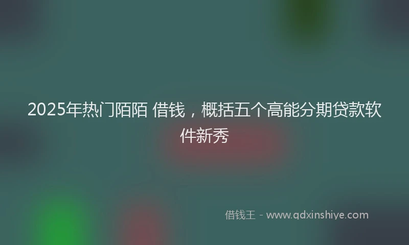 2025年热门陌陌 借钱，概括五个高能分期贷款软件新秀