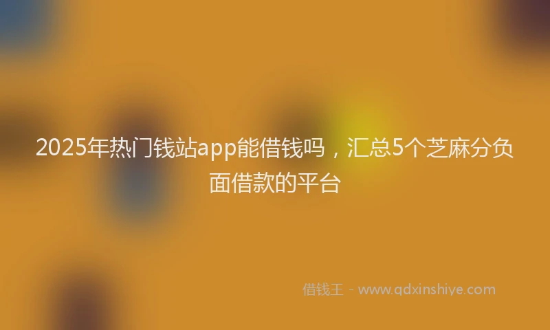 2025年热门钱站app能借钱吗，汇总5个芝麻分负面借款的平台