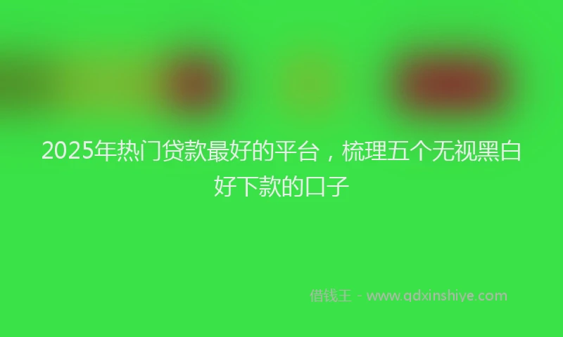 2025年热门贷款最好的平台，梳理五个无视黑白好下款的口子
