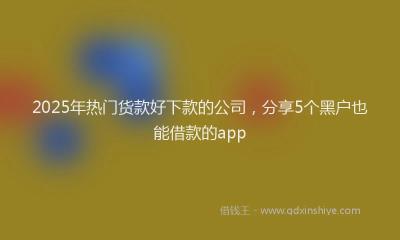 2025年热门货款好下款的公司，分享5个黑户也能借款的app