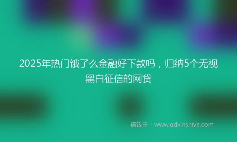 2025年热门饿了么金融好下款吗，归纳5个无视黑白征信的网贷