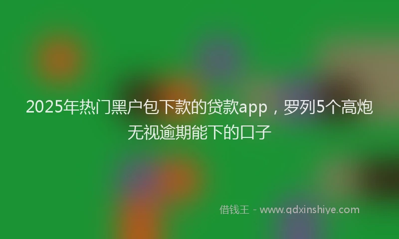 2025年热门黑户包下款的贷款app，罗列5个高炮无视逾期能下的口子