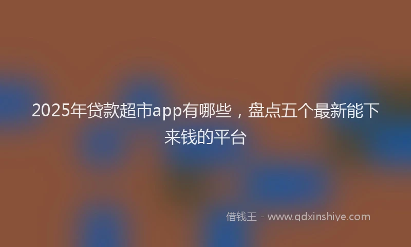 2025年贷款超市app有哪些，盘点五个最新能下来钱的平台